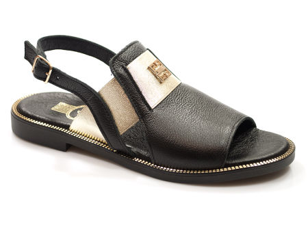 Czarne sandały z gumami po bokach Lemar 40385