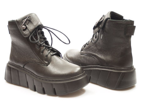 Trzewiki botki z agrafką Lemar 60511 czarny