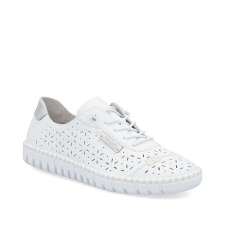 Ażurowe półbuty barefoot Rieker M2354-80 biały
