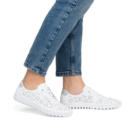 Ażurowe półbuty barefoot Rieker M2354-80 biały