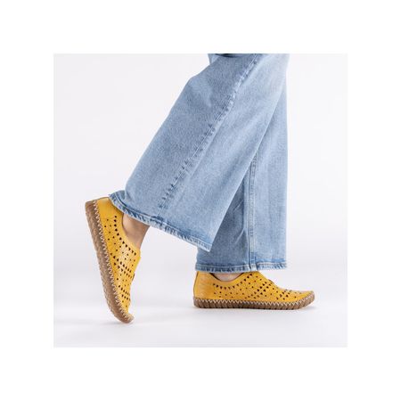 Ażurowe półbuty barefoot Rieker M2852-68 żółty