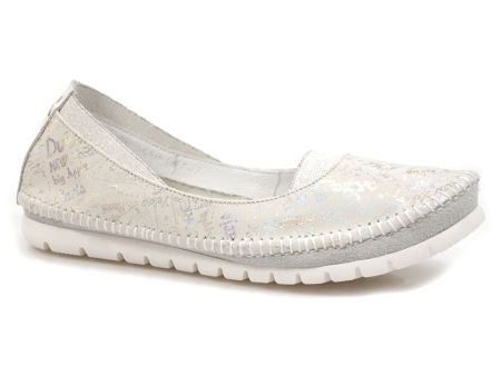 Biało-srebrne baleriny Maciejka 05840-35