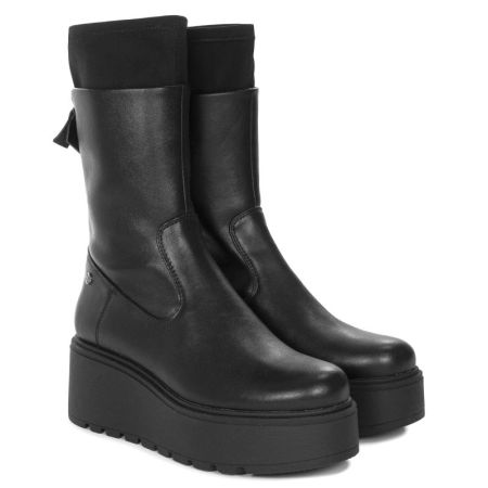 Botki na platformie Maciejka A7161-01 czarny