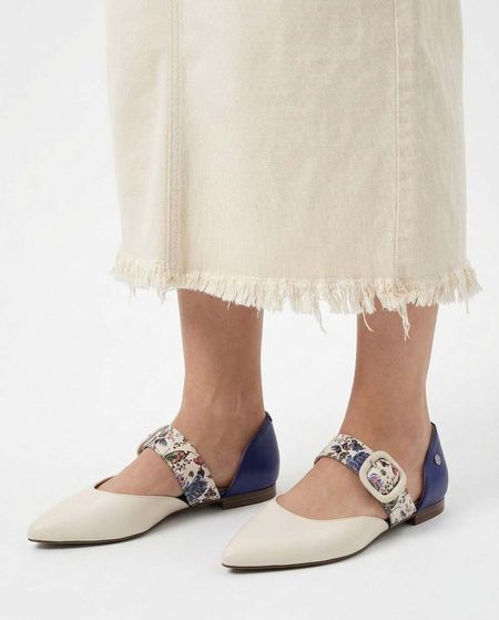 Baleriny skórzane czółenka na płaskim Maciejka K7438-05