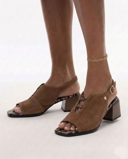 Sandały na obcasie Maciejka K7521-14 jasny brąz