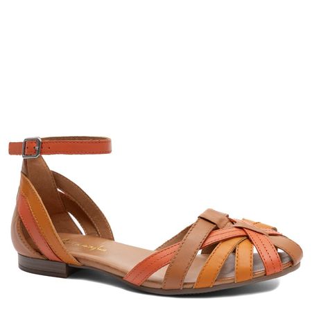 Pomarańczowe skórzane sandały Maciejka P7539-18