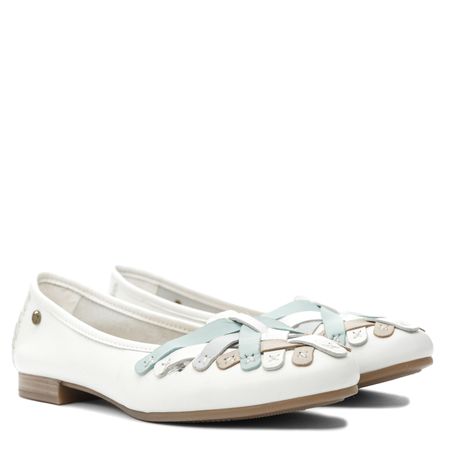 Białe wsuwane baleriny półbuty Maciejka P7542-11