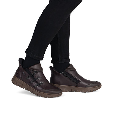 Botki z membraną Tex Rieker N1353-35 bordo - Rieker zdjęcie 1