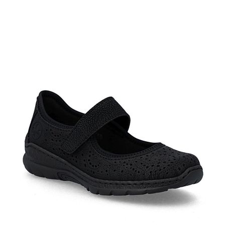 Ażurowe półbuty baleriny Rieker N4299-00 czarny