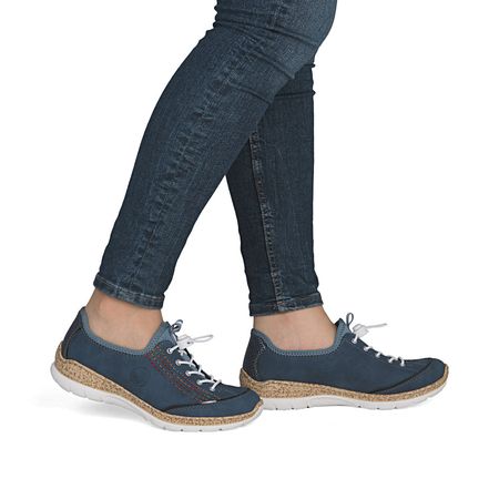 Granatowe wsuwane półbuty sneakersy Rieker N42T0-14