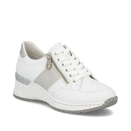 Półbuty sneakersy na koturnie Rieker N4322-80 biały