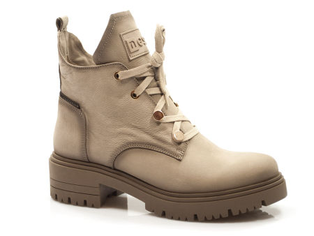 Botki trapery Nessi 20748 beż nubuk