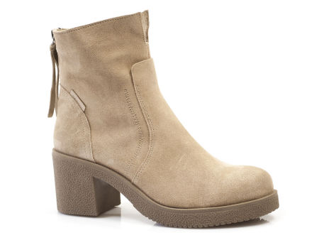 Botki na obcasie Nessi 23516 beż