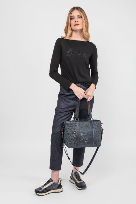 Granatowa duża torebka Anekke 41851-406 Mademoiselle Boutique - Anekke zdjęcie 1