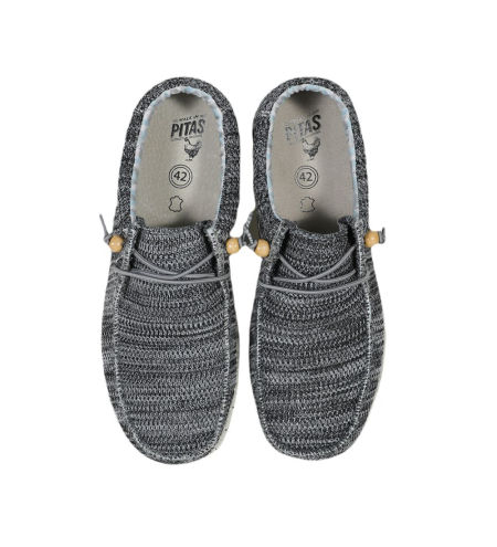 Wygodne tekstylne półbuty męskie Walk in Pitas WP150 Wallabi Knitted gris 