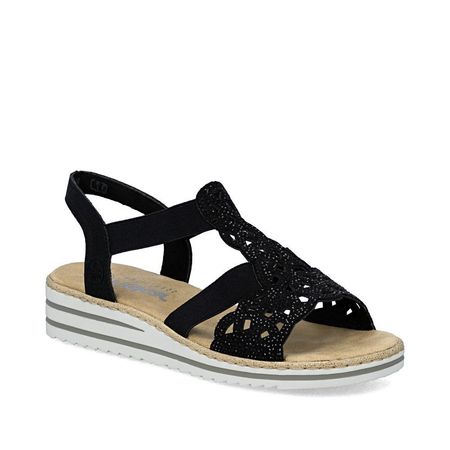 Sandały T-bary Rieker V0646-00 czarny