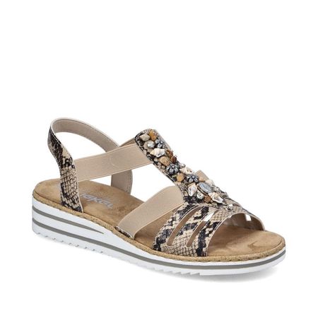 Sandały na niskim koturnie Rieker V0649-20