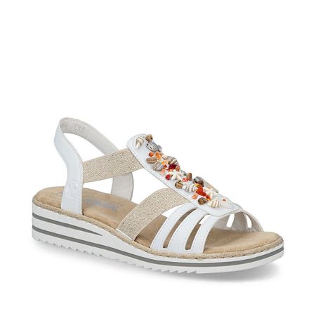 Sandały na niskim koturnie Rieker V0656-80