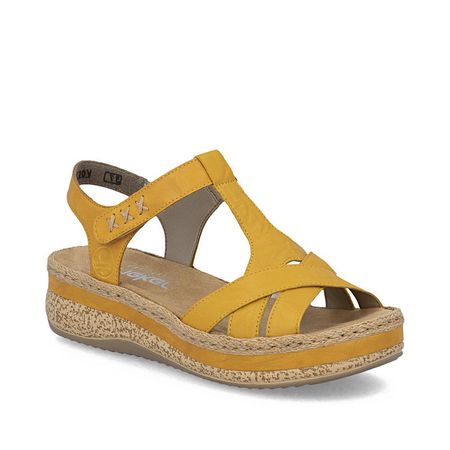 Sandały T-bary Rieker V0919-68 żółte espadryle