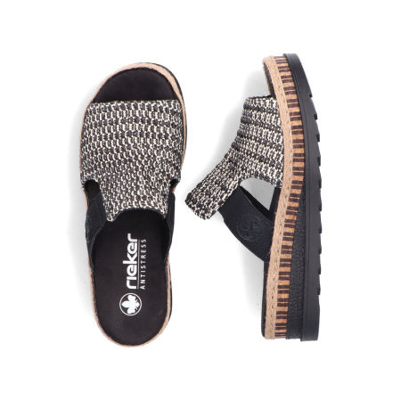 Czarne klapki damskie Rieker V7953-00