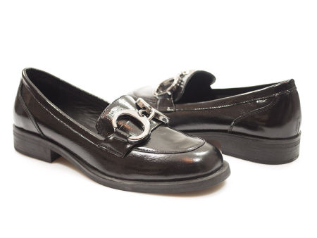 Mokasyny z klamrą półbuty Venezia A005PABLO czarny