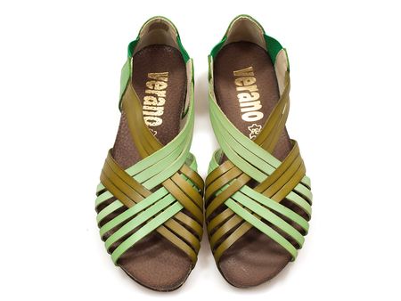 Zielone sandały rzymianki Verano 1204