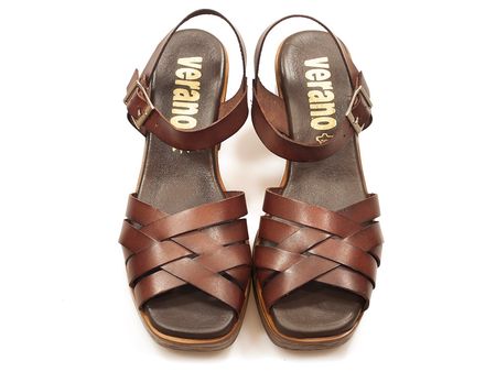 Brązowe sandały na obcasie Verano 1830 bone