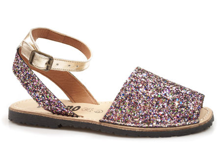 Kolorowe brokatowe sandały gladiatorki Verano 201-E