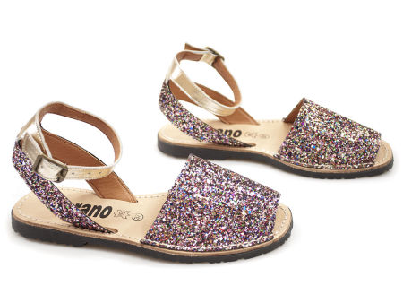 Kolorowe brokatowe sandały gladiatorki Verano 201-E