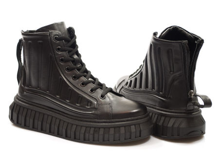 Botki trzewiki na platformie Venezia B015LEBLO czarny