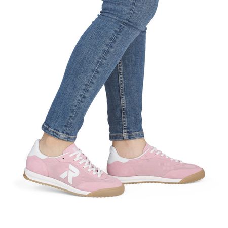Różowe półbuty damskie sneakersy Rieker W4000-31