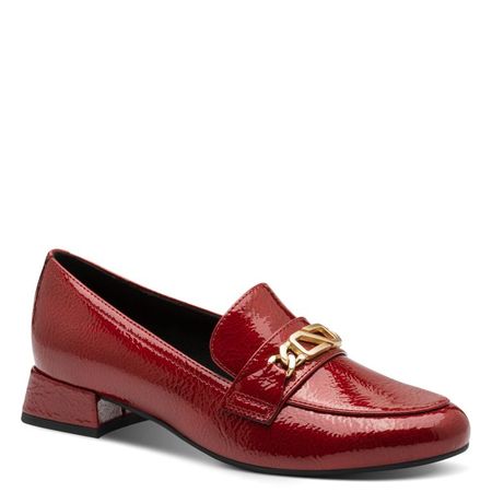 Lakierowane mokasyny półbuty Marco Tozzi 24251-566 czerwony
