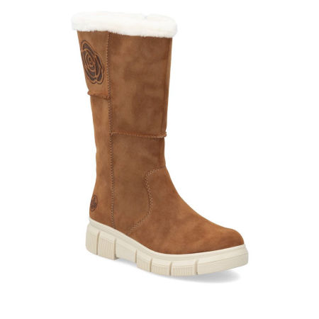 Kozaki workery z futerkiem Rieker X3455-24 brąz