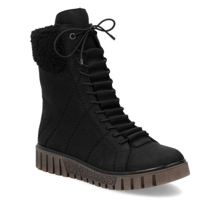 Trzewiki z kożuszkiem Rieker Y3467-00 czarny
