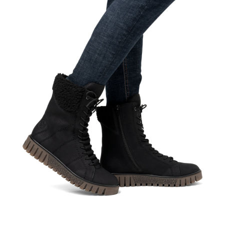 Trzewiki z kożuszkiem Rieker Y3467-00 czarny