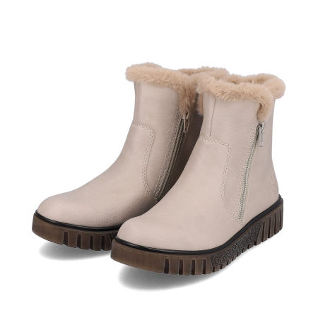 Botki z futerkiem Rieker Y3481-60 beż