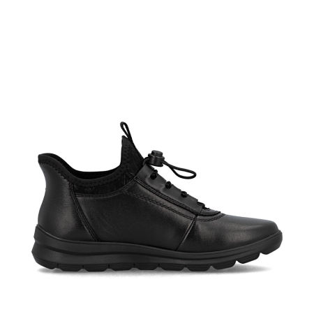 Czarne półbuty damskie, zdrowotne sneakersy Rieker Z0057-00 - Rieker zdjęcie 4