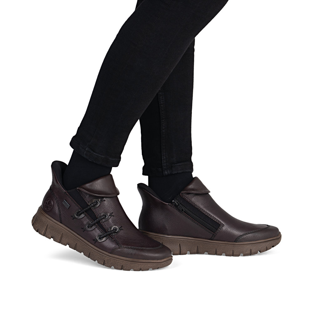 Botki z membraną Tex Rieker N1353-35 bordo - Rieker zdjęcie 1