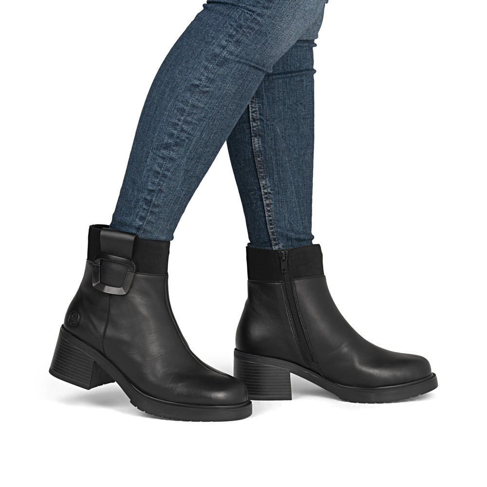 Botki damskie Rieker Y5253-00 czarny - Rieker zdjęcie 1