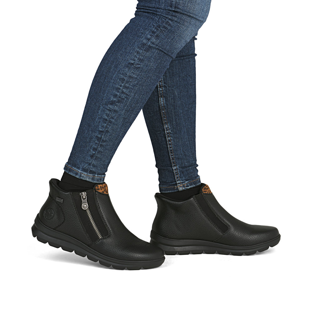 Botki damskie z membraną Tex Rieker Z0059-00 czarny - Rieker zdjęcie 1